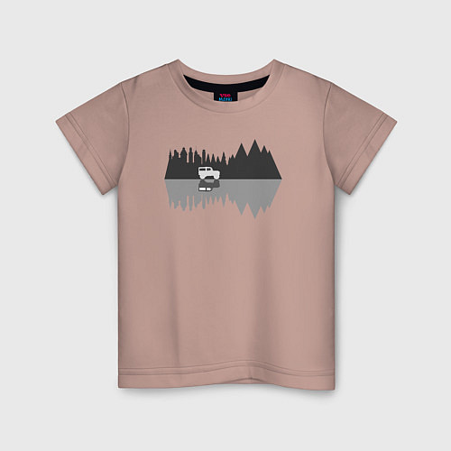 Детская футболка Едь в горы / Пыльно-розовый – фото 1