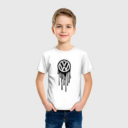 Футболка хлопковая детская Volkswagen - art logo, цвет: белый — фото 2
