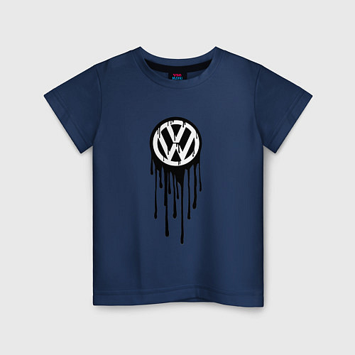 Детская футболка Volkswagen - art logo / Тёмно-синий – фото 1