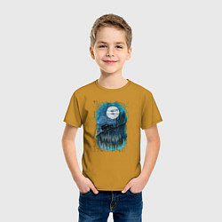 Футболка хлопковая детская Ночное бездорожье, цвет: горчичный — фото 2