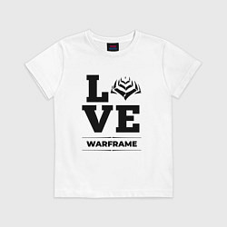 Футболка хлопковая детская Warframe love classic, цвет: белый