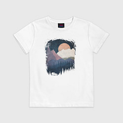 Футболка хлопковая детская Бездорожье и горы, цвет: белый