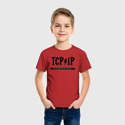 Футболка хлопковая детская TCPIP Connecting people since 1972, цвет: красный — фото 2