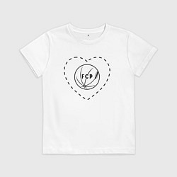 Футболка хлопковая детская Лого Porto в сердечке, цвет: белый