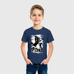 Футболка хлопковая детская Punk jump, цвет: тёмно-синий — фото 2
