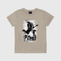 Футболка хлопковая детская Punk jump, цвет: миндальный
