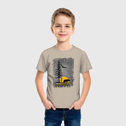 Футболка хлопковая детская Леди и медведь, цвет: миндальный — фото 2