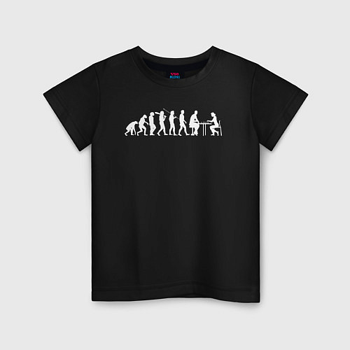 Детская футболка Шахматная эволюция / Черный – фото 1