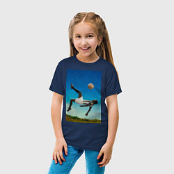 Футболка хлопковая детская Удар Пеле, цвет: тёмно-синий — фото 2