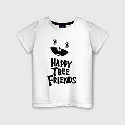 Футболка хлопковая детская Happy Three Friends - LOGO, цвет: белый