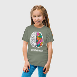 Футболка хлопковая детская Creative Brain, цвет: авокадо — фото 2
