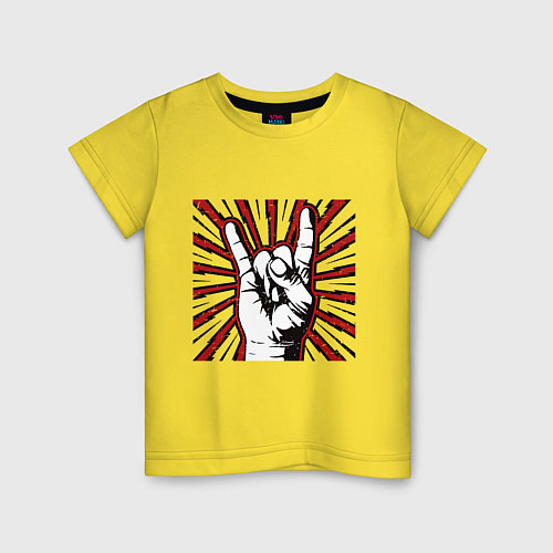 Детская футболка Rock goat sign / Желтый – фото 1