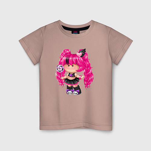 Детская футболка Девочка-гот / Пыльно-розовый – фото 1