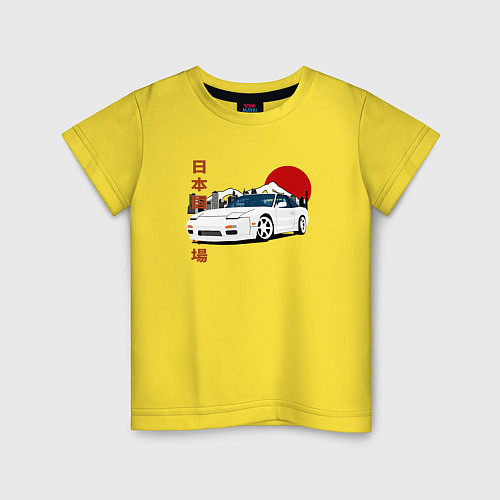 Детская футболка Nissan 180SX JDM / Желтый – фото 1