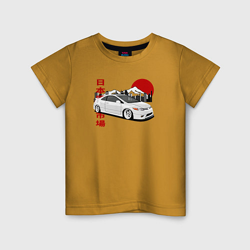 Детская футболка Honda Civic Si Type-r / Горчичный – фото 1