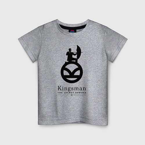 Детская футболка Kingsman Секретная служба - logo / Меланж – фото 1