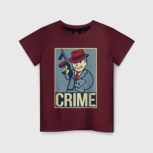 Детская футболка Vault crime boy / Меланж-бордовый – фото 1