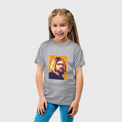 Футболка хлопковая детская Nirvana - Cobain, цвет: меланж — фото 2