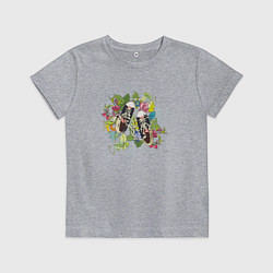 Футболка хлопковая детская Весенние кеды, цвет: меланж