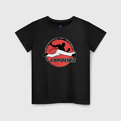 Детская футболка Capoeira - fighter jump / Черный – фото 1