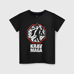 Футболка хлопковая детская Krav-maga octagon - ring, цвет: черный