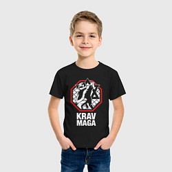 Футболка хлопковая детская Krav-maga octagon - ring, цвет: черный — фото 2
