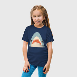 Футболка хлопковая детская Милая маленькая акула, цвет: тёмно-синий — фото 2