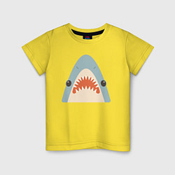 Футболка хлопковая детская Милая маленькая акула, цвет: желтый