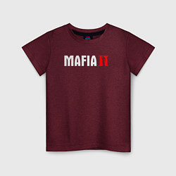 Футболка хлопковая детская Mafia 2 - games, цвет: меланж-бордовый