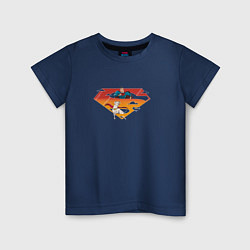 Футболка хлопковая детская Супермен и его пес Крипто DC Лига Суперпитомцы, цвет: тёмно-синий