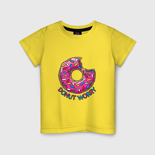 Детская футболка Donut - Worry / Желтый – фото 1