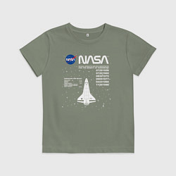 Футболка хлопковая детская Nasa ракета, цвет: авокадо