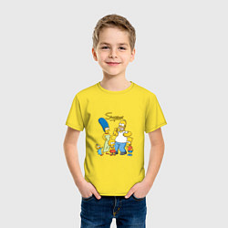 Футболка хлопковая детская The Simpsons - happy family, цвет: желтый — фото 2