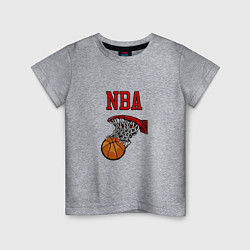 Футболка хлопковая детская Basketball - NBA logo, цвет: меланж