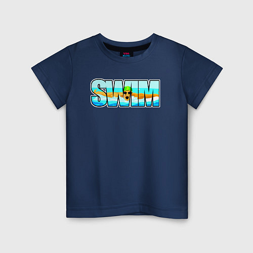 Детская футболка SWIM баттерфляй / Тёмно-синий – фото 1