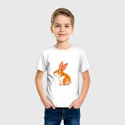 Футболка хлопковая детская Рыжий кролик, цвет: белый — фото 2