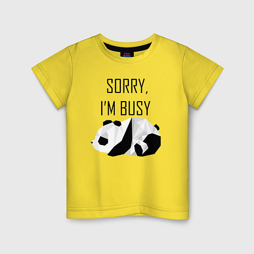 Детская футболка Извини я занят - панда / Желтый – фото 1