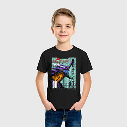 Футболка хлопковая детская EVA 01 Poster - Evangelion, цвет: черный — фото 2