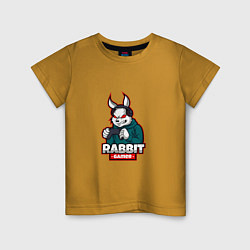 Футболка хлопковая детская Rabbit Gamer, цвет: горчичный