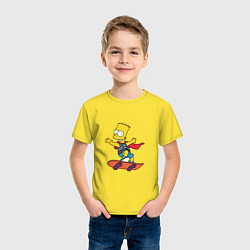 Футболка хлопковая детская Барт Симпсон на скейте, цвет: желтый — фото 2