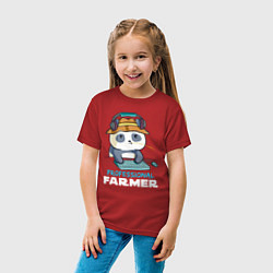 Футболка хлопковая детская Professional Farmer - панда геймер, цвет: красный — фото 2