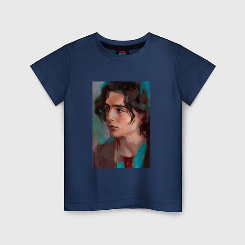 Детская футболка Timothee Chalamet fan art / Тёмно-синий – фото 1