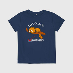 Футболка хлопковая детская Список дел - ничего не делать, цвет: тёмно-синий