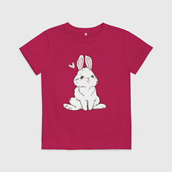 Футболка хлопковая детская Милый кролик-символ года, цвет: маджента