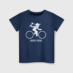 Футболка хлопковая детская Велосипед - Викинг, цвет: тёмно-синий