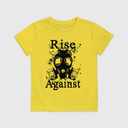 Футболка хлопковая детская Rise Against rock, цвет: желтый