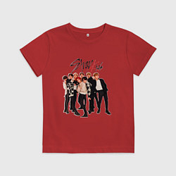 Футболка хлопковая детская Bang Chan Lee Know Changbin Hyunjin Han Felix Seun, цвет: красный