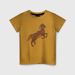 Футболка хлопковая детская Стимпанк-лошадь, цвет: горчичный