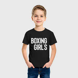 Футболка хлопковая детская Boxing girls, цвет: черный — фото 2