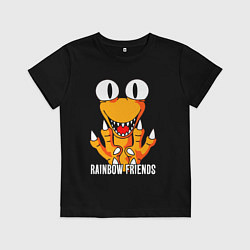 Футболка хлопковая детская Радужные друзья - Оранжевый, цвет: черный
